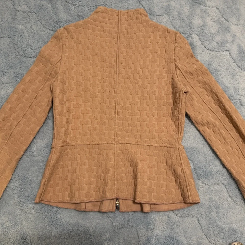 Giorgio Armani Black Label Womens 44 Pink Mock Neck Jacket Full Zip - Picture 10 of 14